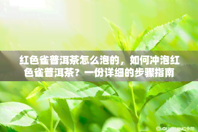 红色雀普洱茶怎么泡的，如何冲泡红色雀普洱茶？一份详细的步骤指南