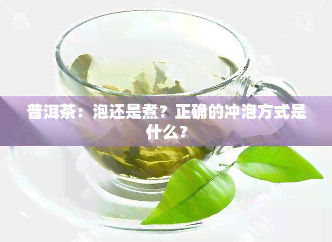 普洱茶：泡还是煮？正确的冲泡方式是什么？