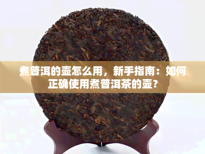 煮普洱的壶怎么用，新手指南：如何正确使用煮普洱茶的壶？