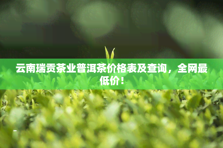 云南瑞贡茶业普洱茶价格表及查询，全网更低价！