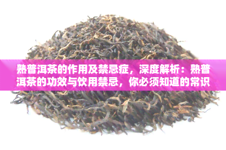 熟普洱茶的作用及禁忌症，深度解析：熟普洱茶的功效与饮用禁忌，你必须知道的常识