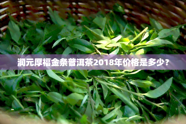 润元厚福金条普洱茶2018年价格是多少？