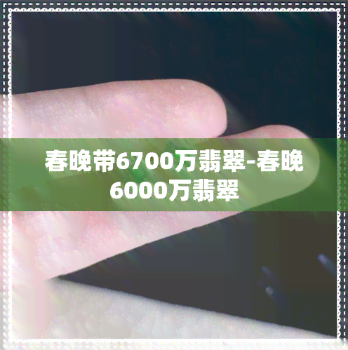 春晚带6700万翡翠-春晚6000万翡翠