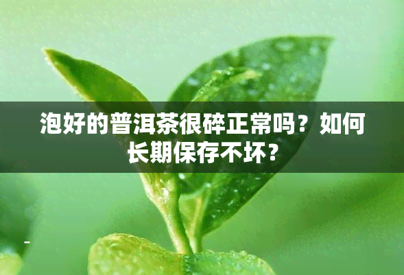 泡好的普洱茶很碎正常吗？如何长期保存不坏？