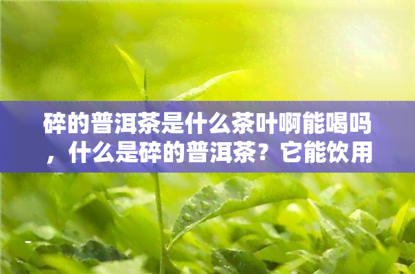 碎的普洱茶是什么茶叶啊能喝吗，什么是碎的普洱茶？它能饮用吗？