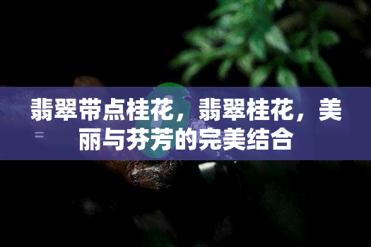 翡翠带点桂花，翡翠桂花，美丽与芬芳的完美结合