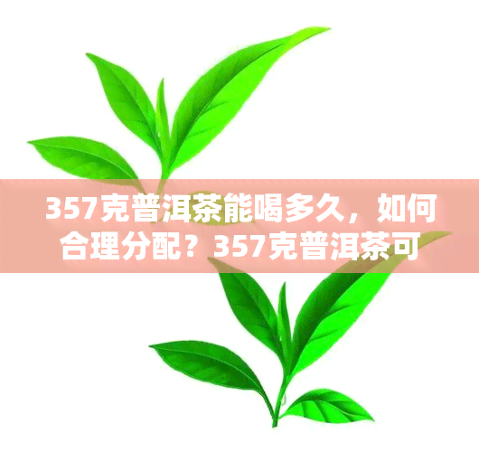 357克普洱茶能喝多久，如何合理分配？357克普洱茶可以喝多久？