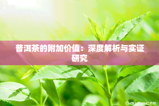 普洱茶的附加价值：深度解析与实证研究