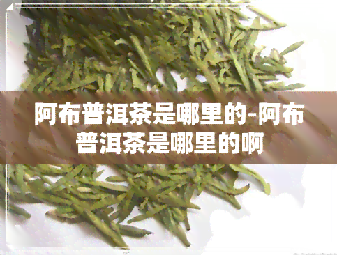 阿布普洱茶是哪里的-阿布普洱茶是哪里的啊