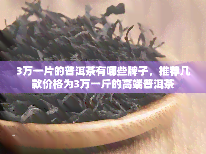 3万一片的普洱茶有哪些牌子，推荐几款价格为3万一斤的高端普洱茶