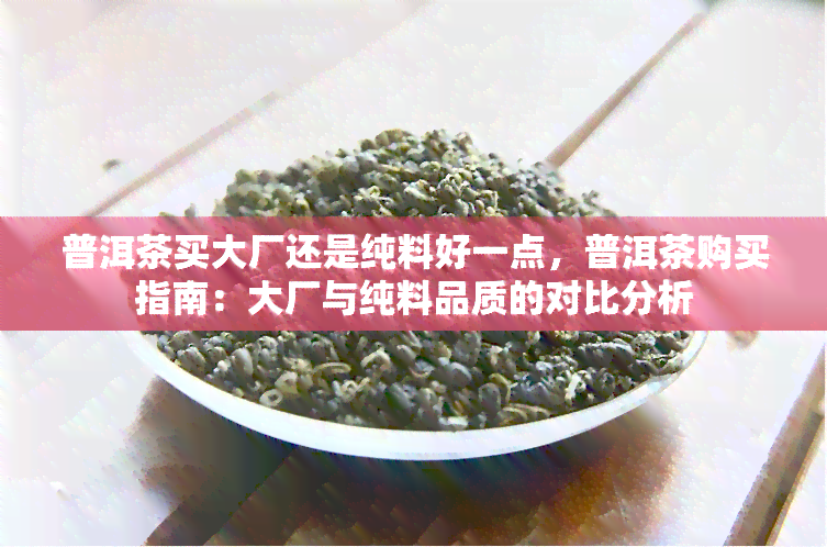 普洱茶买大厂还是纯料好一点，普洱茶购买指南：大厂与纯料品质的对比分析