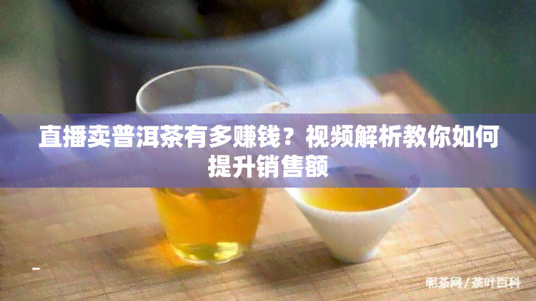 直播卖普洱茶有多赚钱？视频解析教你如何提升销售额