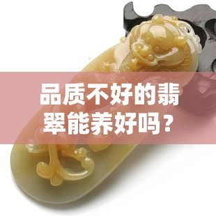 品质不好的翡翠能养好吗？对人体有害吗？什么样的是最差的？