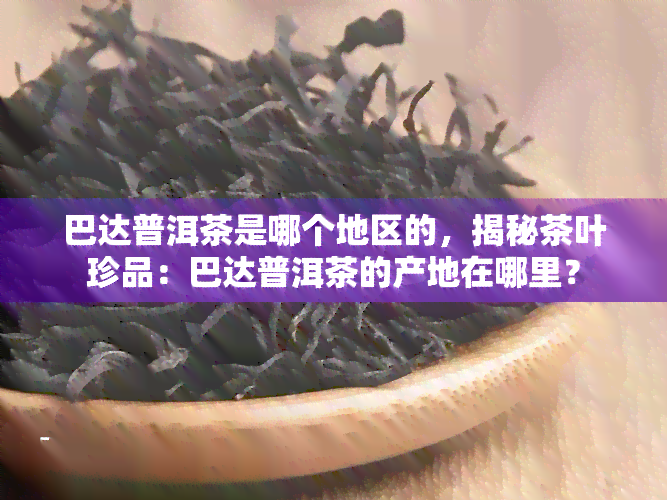 巴达普洱茶是哪个地区的，揭秘茶叶珍品：巴达普洱茶的产地在哪里？