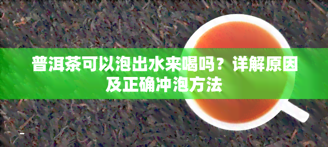 普洱茶可以泡出水来喝吗？详解原因及正确冲泡方法