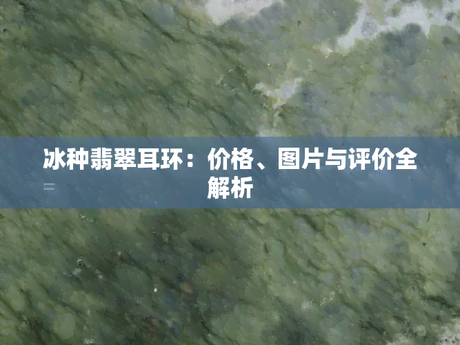 冰种翡翠耳环：价格、图片与评价全解析