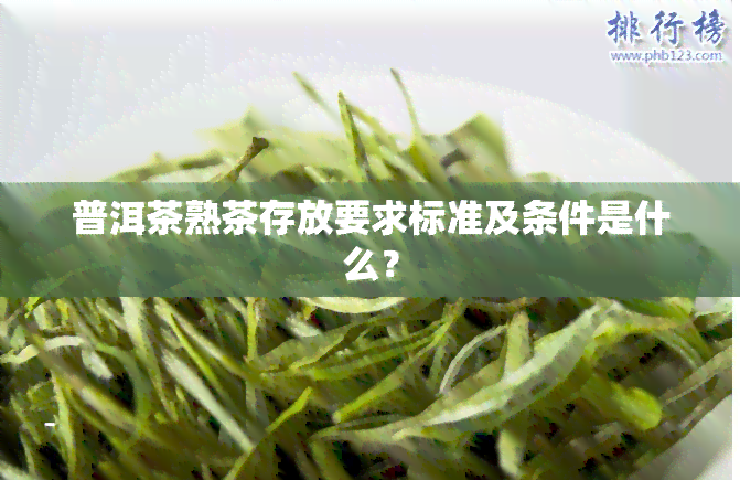 普洱茶熟茶存放要求标准及条件是什么？