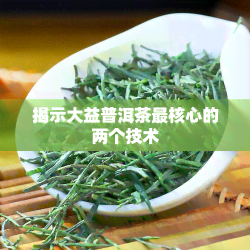 揭示大益普洱茶最核心的两个技术