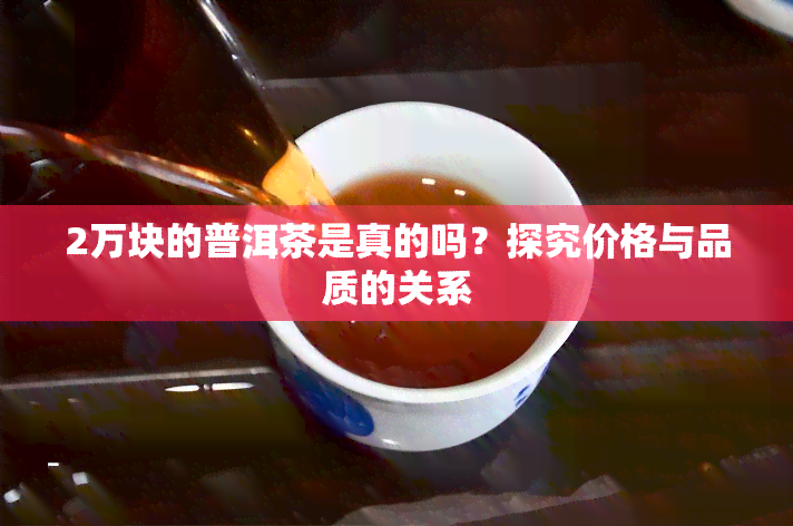 2万块的普洱茶是真的吗？探究价格与品质的关系