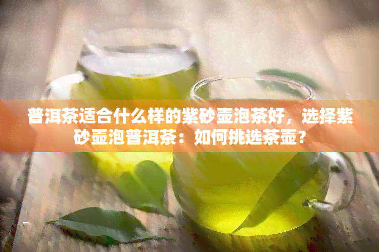 普洱茶适合什么样的紫砂壶泡茶好，选择紫砂壶泡普洱茶：如何挑选茶壶？