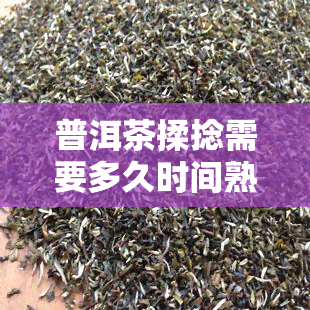 普洱茶揉捻需要多久时间熟泡？