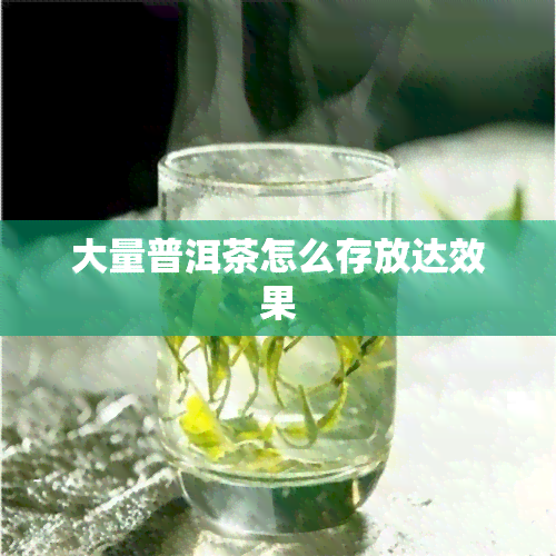 大量普洱茶怎么存放达效果