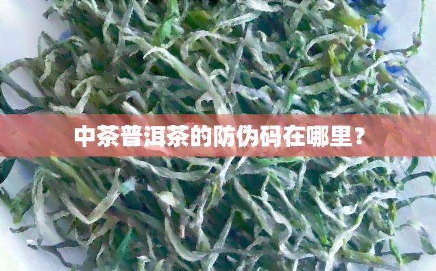 中茶普洱茶的防伪码在哪里？