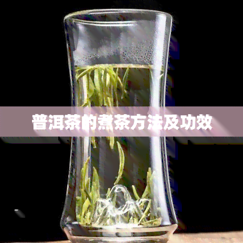 普洱茶的煮茶方法及功效