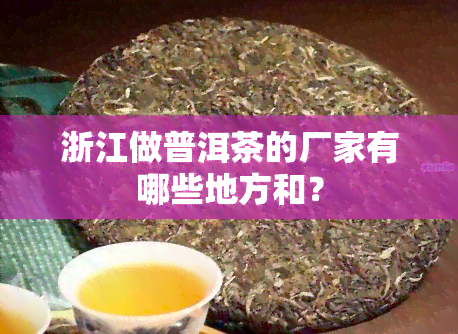 浙江做普洱茶的厂家有哪些地方和？