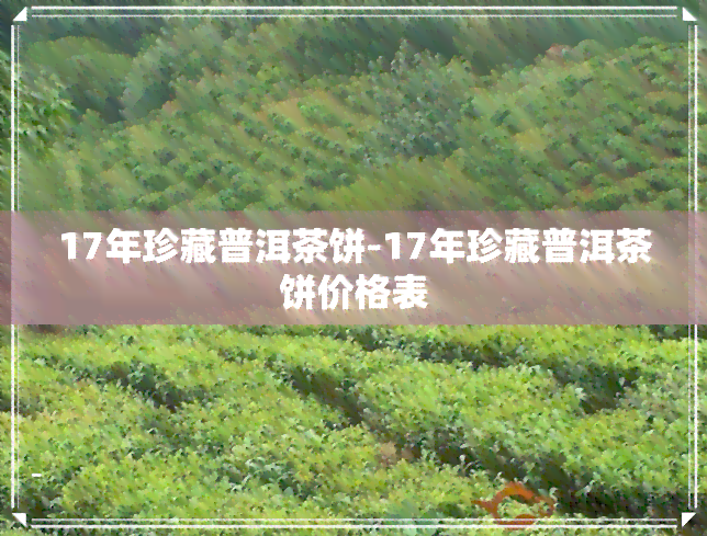 17年珍藏普洱茶饼-17年珍藏普洱茶饼价格表