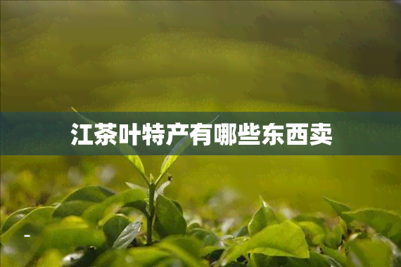 江茶叶特产有哪些东西卖