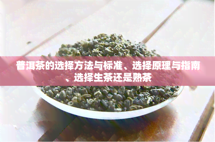 普洱茶的选择方法与标准、选择原理与指南、选择生茶还是熟茶