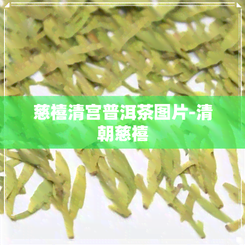 慈禧清宫普洱茶图片-清朝慈禧