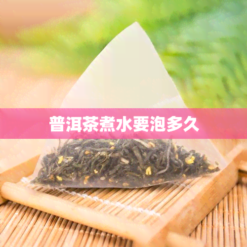 普洱茶煮水要泡多久