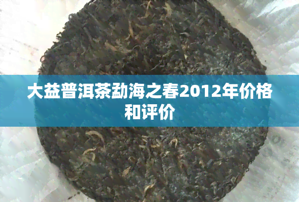 大益普洱茶勐海之春2012年价格和评价