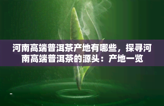 河南高端普洱茶产地有哪些，探寻河南高端普洱茶的源头：产地一览