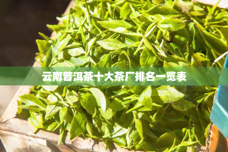 云南普洱茶十大茶厂排名一览表