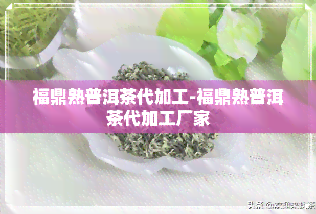 福鼎熟普洱茶代加工-福鼎熟普洱茶代加工厂家