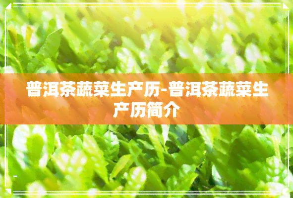 普洱茶蔬菜生产历-普洱茶蔬菜生产历简介