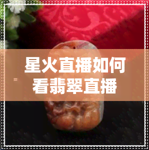 星火直播如何看翡翠直播-星火直播如何看翡翠直播回放