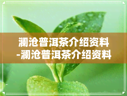 澜沧普洱茶介绍资料-澜沧普洱茶介绍资料及图片