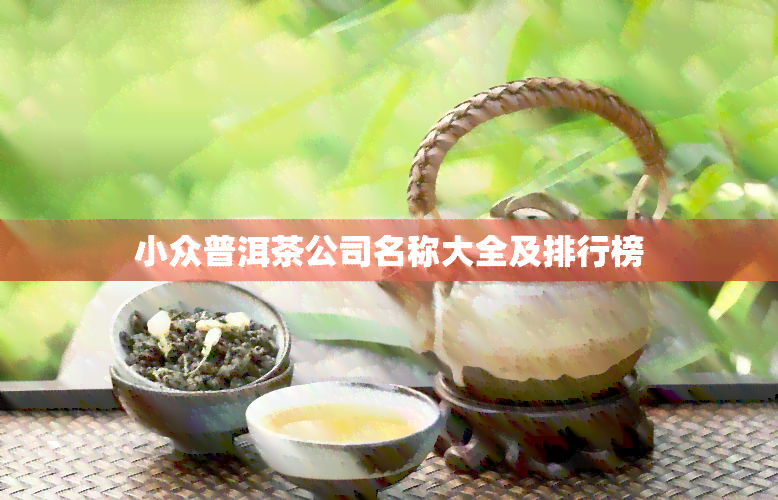 小众普洱茶公司名称大全及排行榜