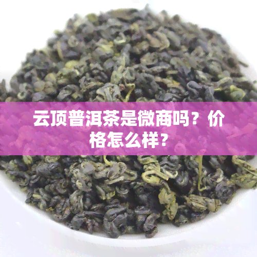 云顶普洱茶是微商吗？价格怎么样？