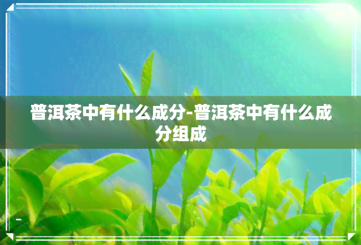 普洱茶中有什么成分-普洱茶中有什么成分组成