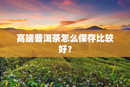 高端普洱茶怎么保存比较好？