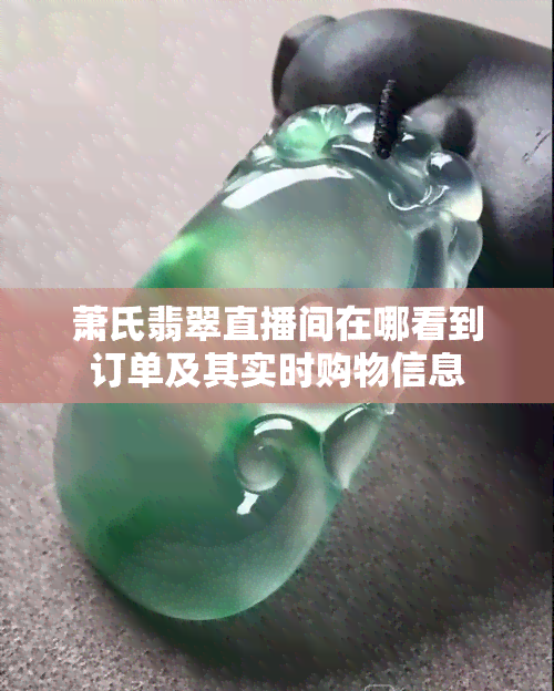 萧氏翡翠直播间在哪看到订单及其实时购物信息