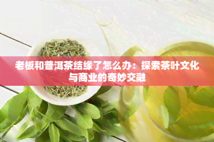 老板和普洱茶结缘了怎么办：探索茶叶文化与商业的奇妙交融