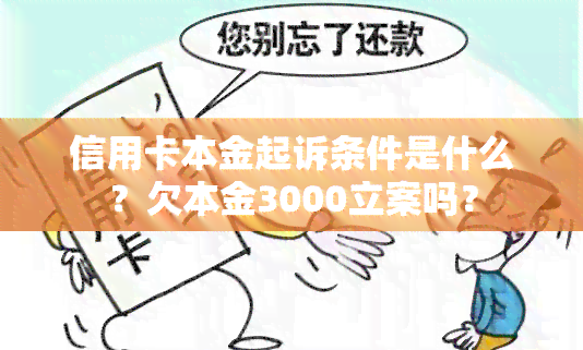 信用卡本金起诉条件是什么？欠本金3000立案吗？