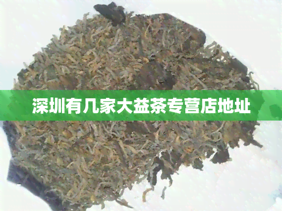 深圳有几家大益茶专营店地址