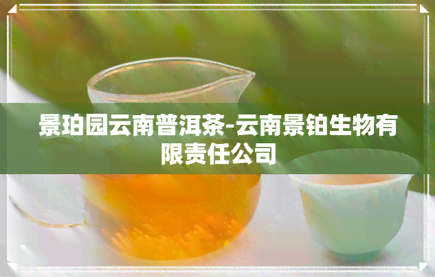 景珀园云南普洱茶-云南景铂生物有限责任公司